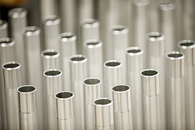rows of metal tubes