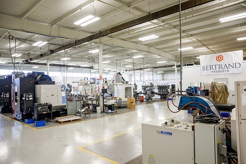 floor of Bertrand facility with different machines