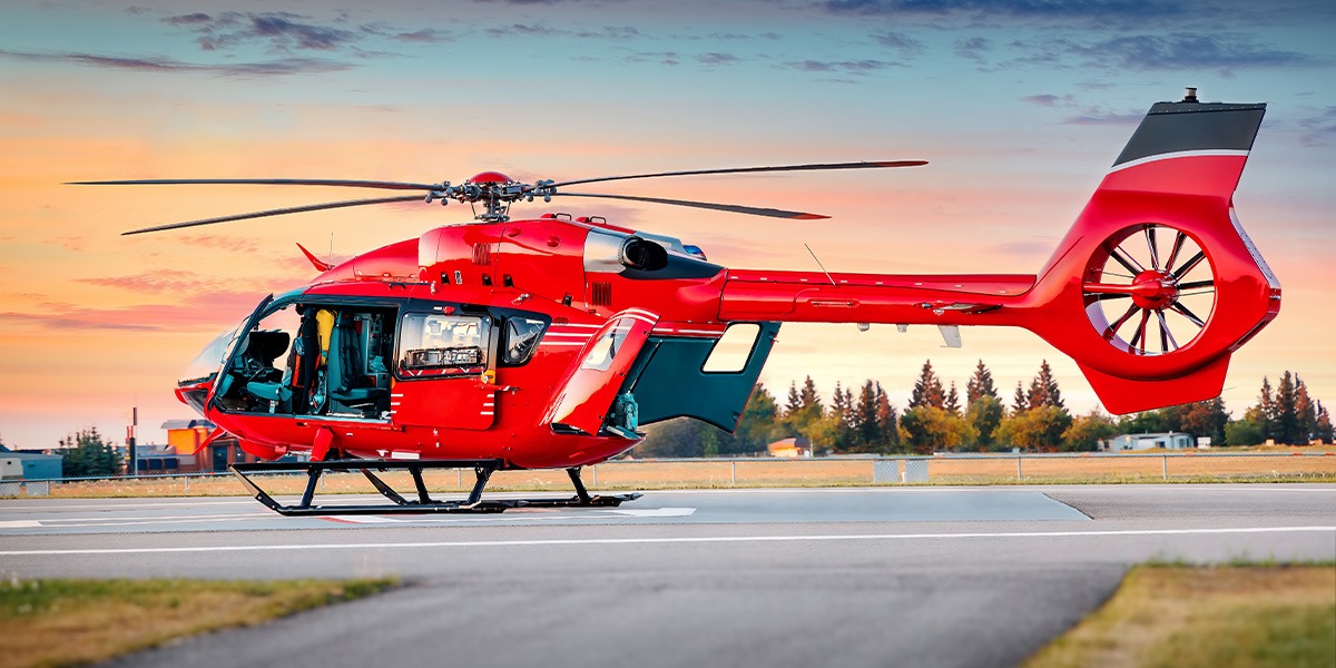 Air transportation. Helicopter. Air ambulance