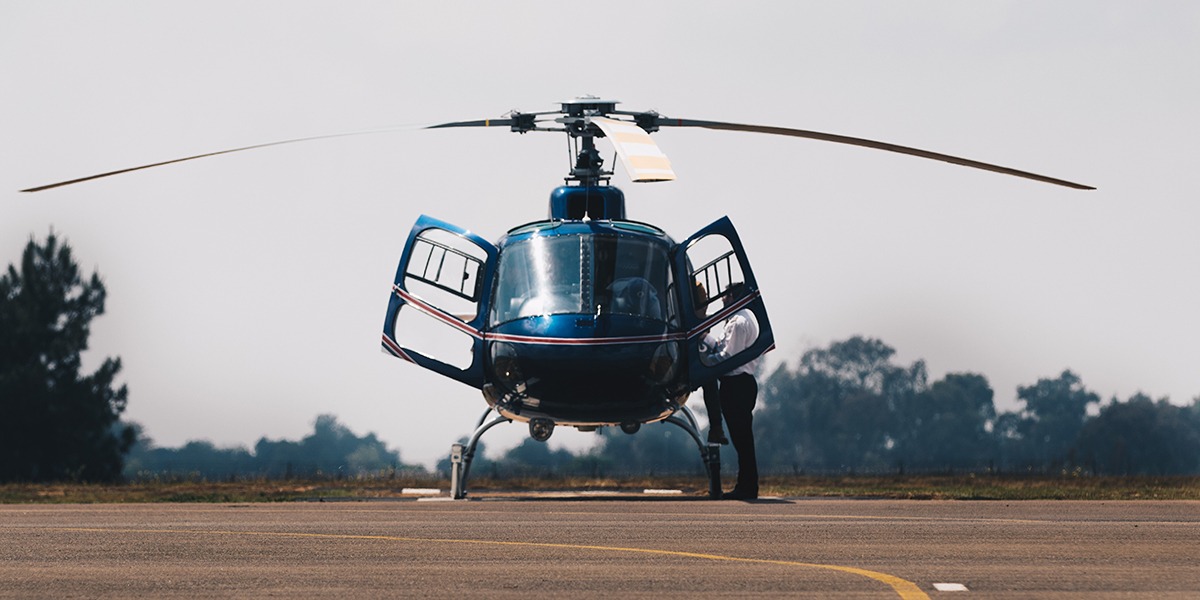 Helicopter getting ready for take off